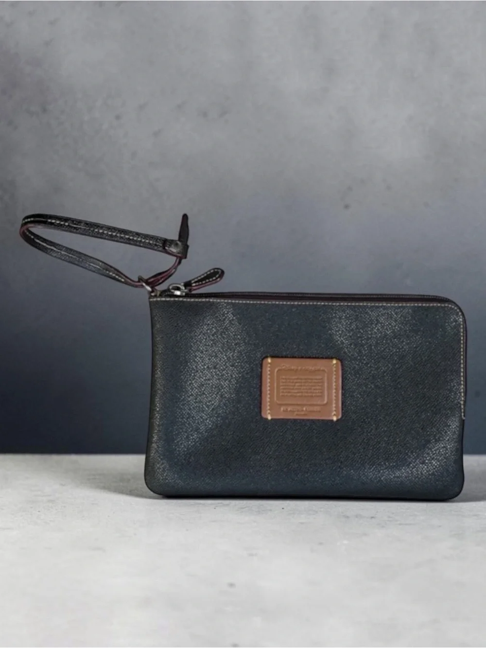 Coach x Disney Ltd Ed Black Smooth Leather Wristlet Clutch - No A1781-F59376